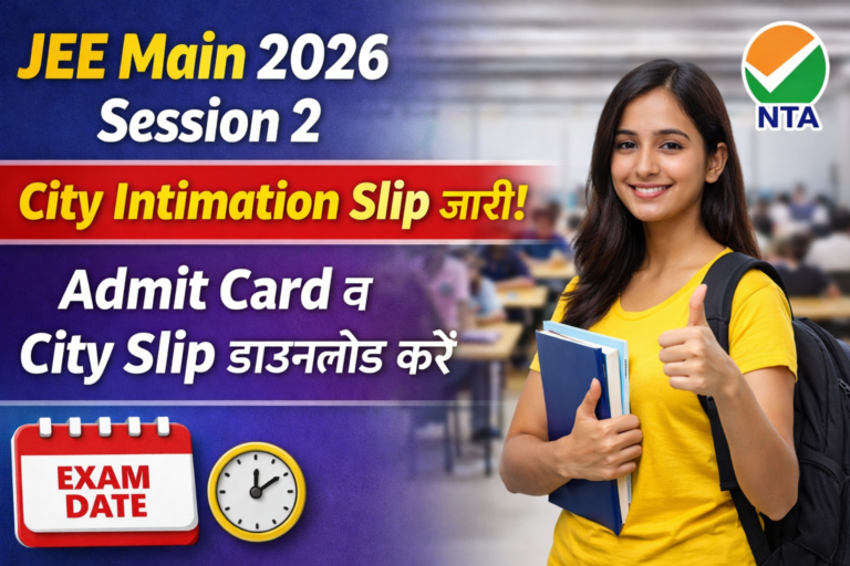 JEE Main Session 2 City Intimation Slip 2026