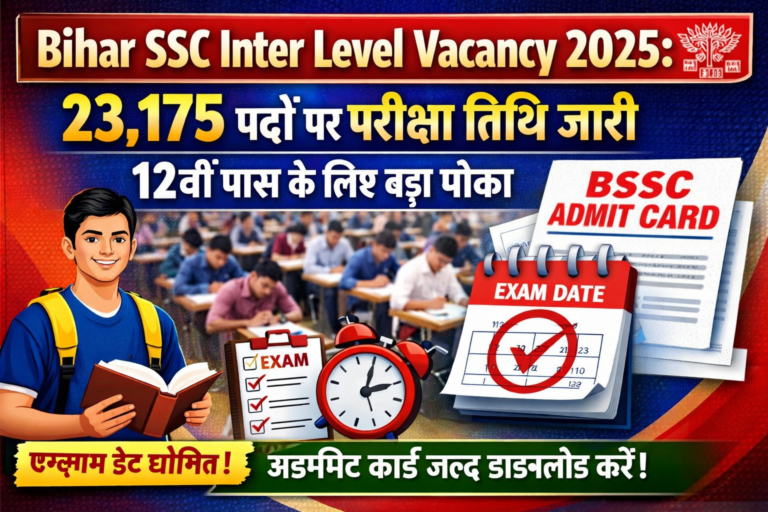Bihar SSC Inter Level Vacancy 2025