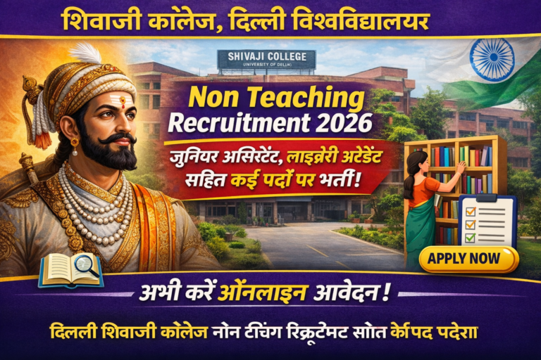 Shivaji College, University of Delhi Non Teaching Recruitment 2026: जूनियर असिस्टेंट, लाइब्रेरी अटेंडेंट सहित कई पदों पर भर्ती – ऐसे करें आवेदन Shivaji College, University of Delhi Non Teaching Recruitment 2026